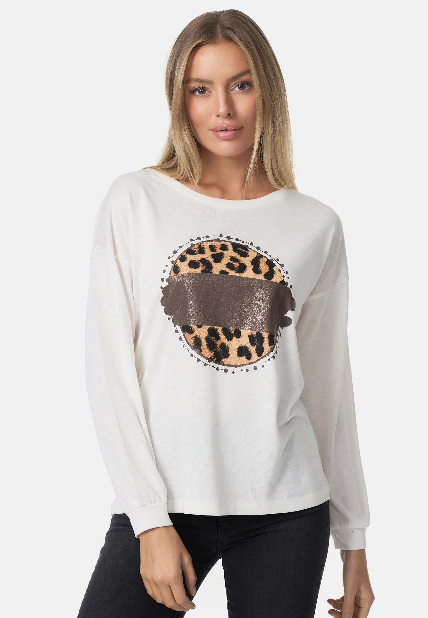 Decay Longsleeve mit Leo-Schonen-Muster im Kreis