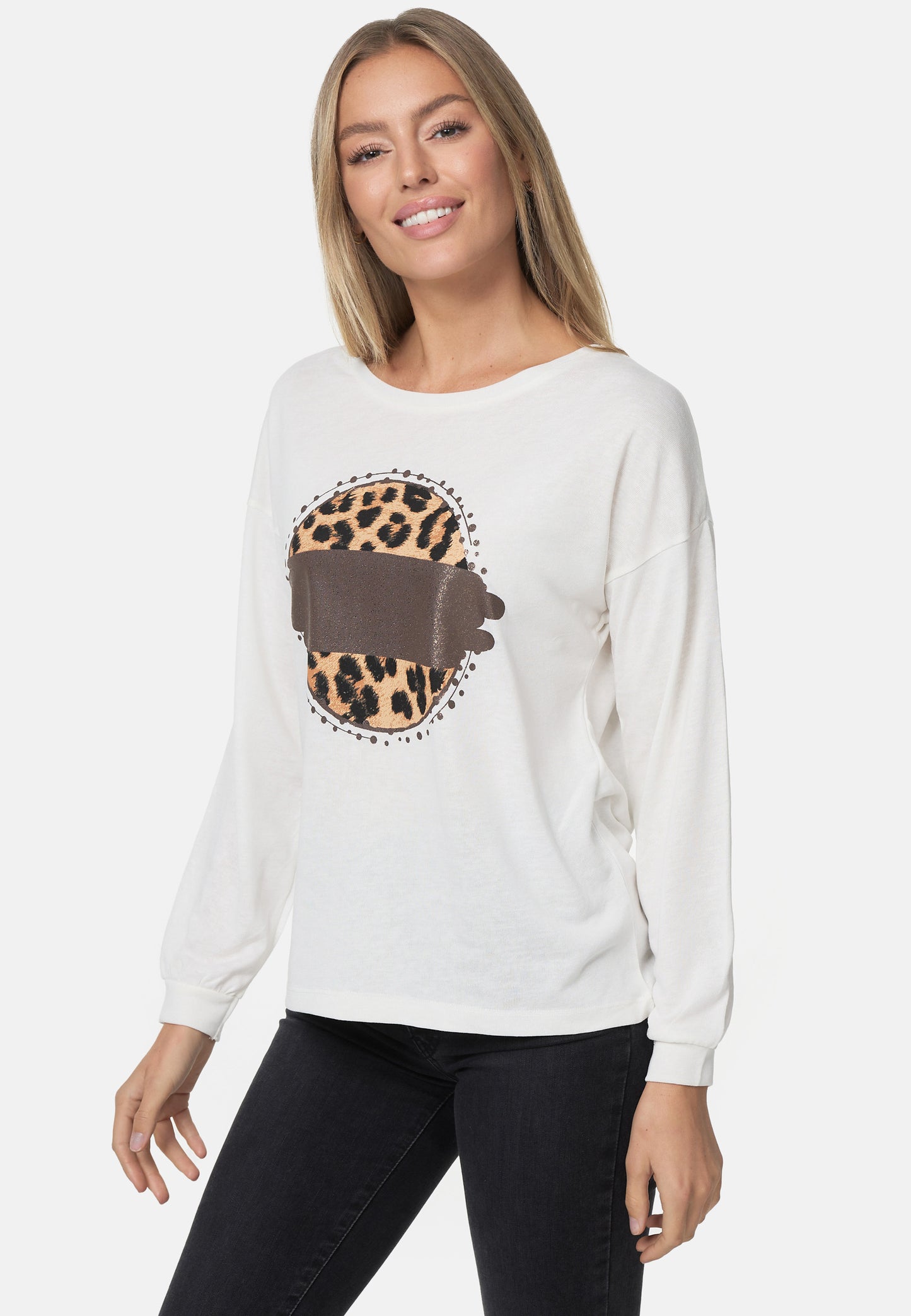 Decay Longsleeve mit Leo-Schonen-Muster im Kreis