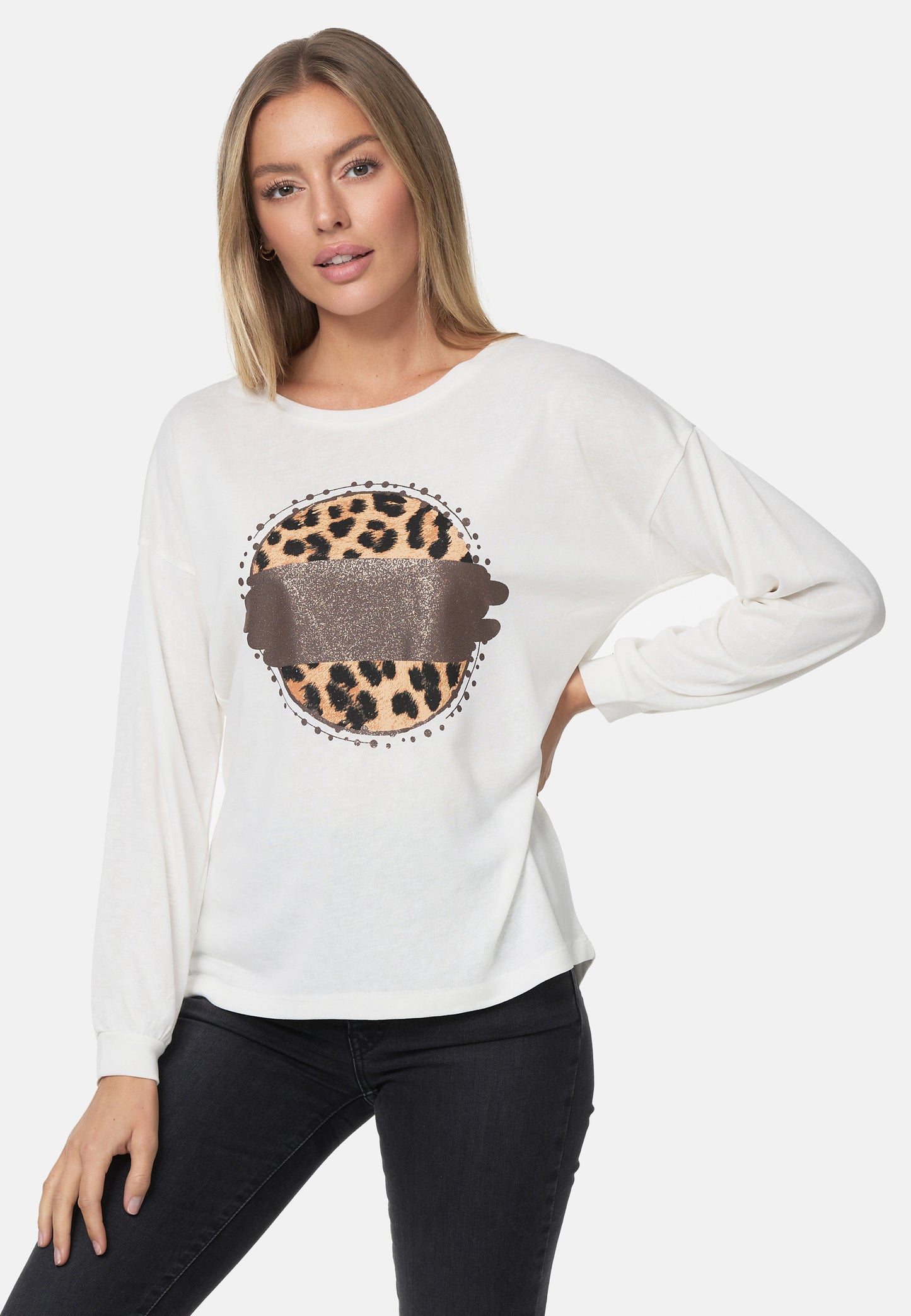 Decay Longsleeve mit Leo-Schonen-Muster im Kreis