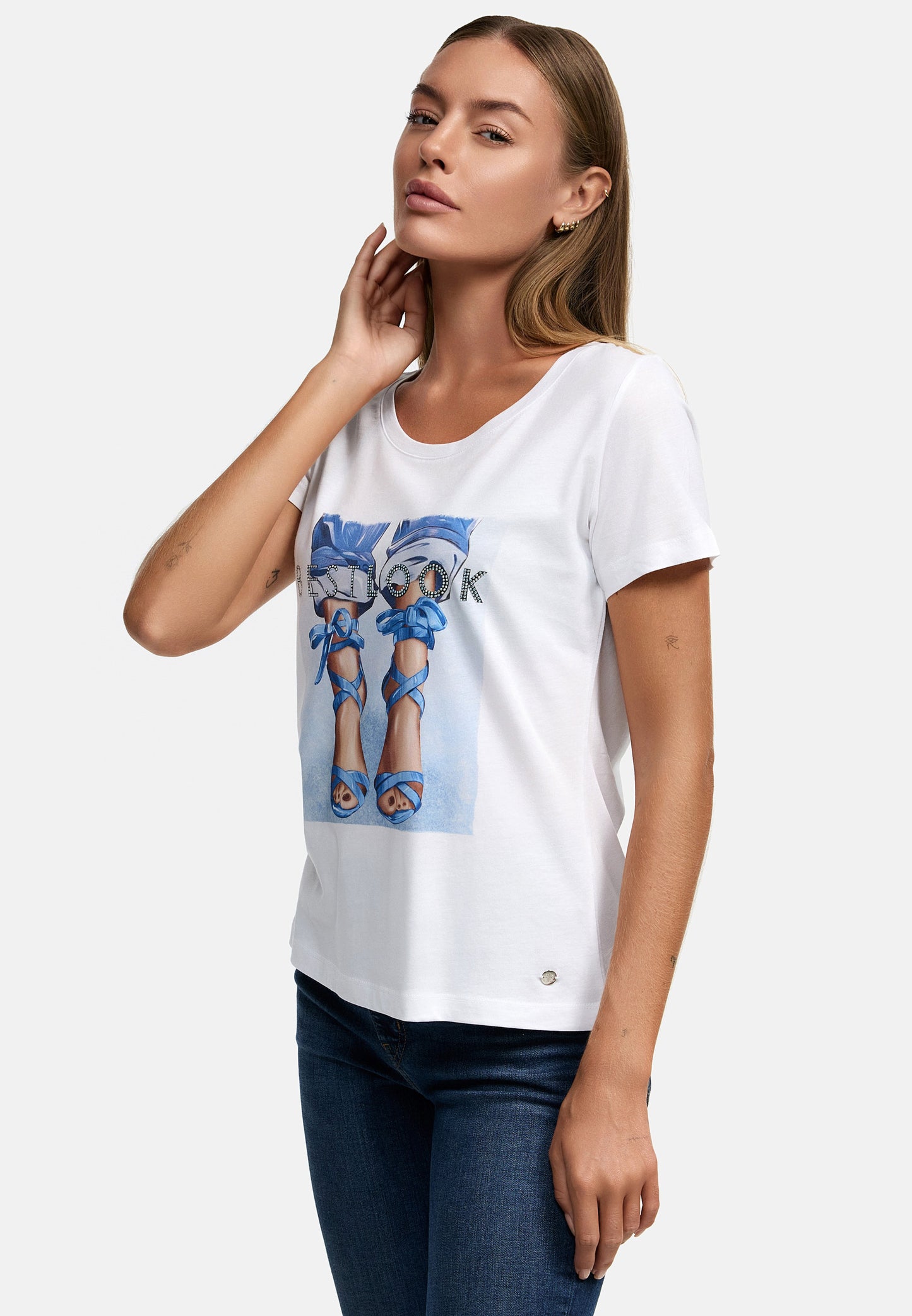 Decay T-Shirt – Glitzernde Schrift mit Modernem Muster