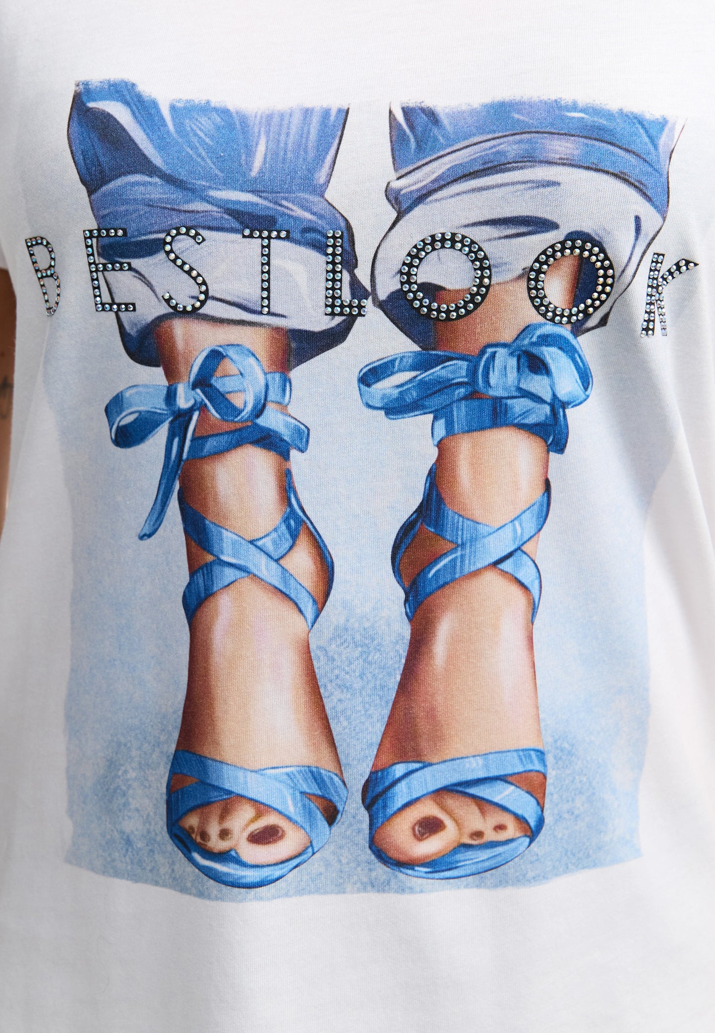 Decay T-Shirt – Glitzernde Schrift mit Modernem Muster