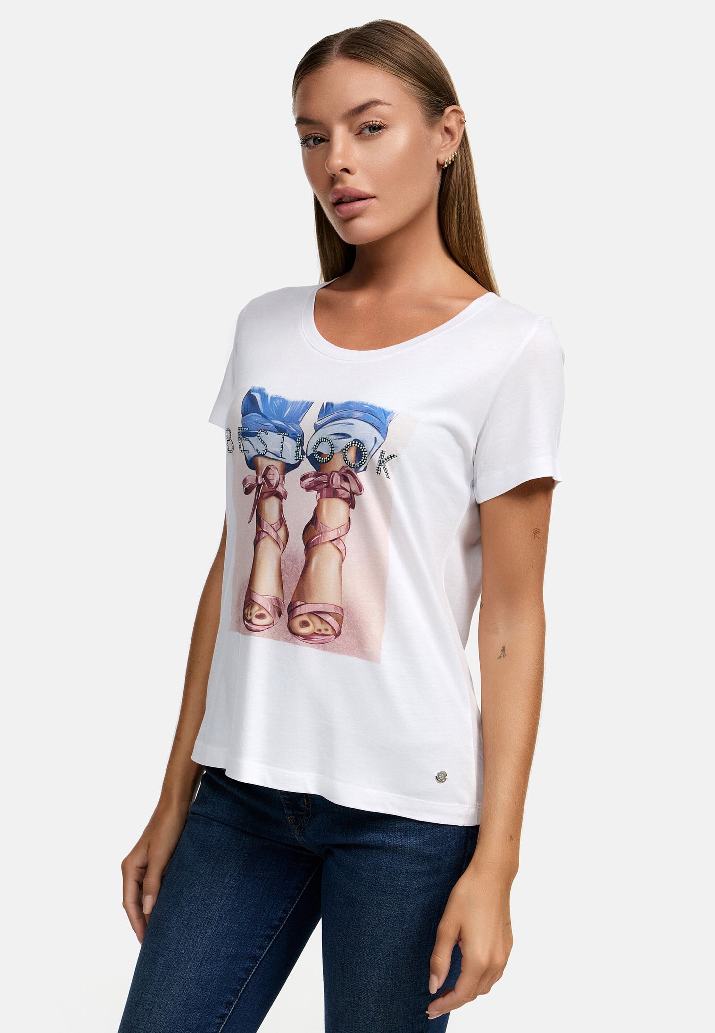 Decay T-Shirt – Glitzernde Schrift mit Modernem Muster